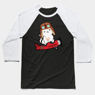 Cute Persian cat is in a vintage plane Baseball T-Shirt